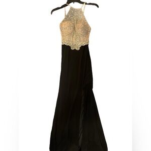 Formal 2 tone Sequin dress with side slit